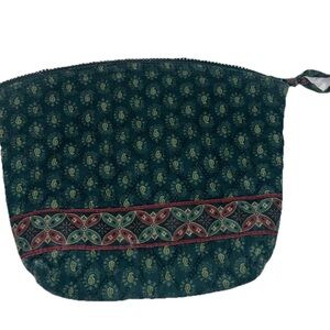 Vintage Vera Bradley 1998 CLASSIC GREEN Paisley Large Cosmetic Bag Lines HTF